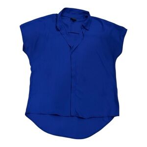 Mossimo Short Sleeve Collared Blouse Blue Size M